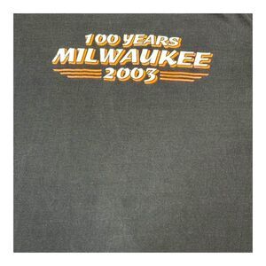 Harley-Davidson 100 Years Milwaukee 2003 2XL XXL Black T-Shirt 100% Cotton Mens